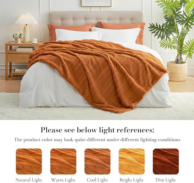 Luxury Striped Faux Fur Throw Blanket for Couch, Soft Cozy Fuzzy Fluffy Soft Plush Blankets Sofa Chair Gift Blankets for Women, 60"x80", Brown