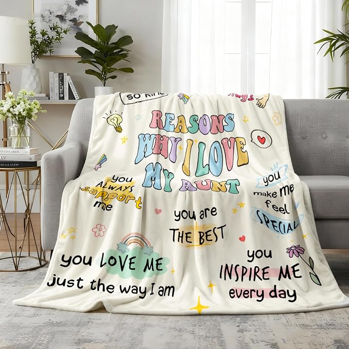 Aunt Gifts, Aunts Birthday Gifts, Auntie Gift for Women, Gift for Aunts from Niece Nephew, Best Auntie Ever Present Ideas for Christmas Mothers Day, to My Auntie Throw Blanket 60”x50”