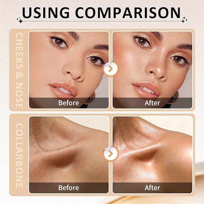AWCCXMYM Liquid Highlighter & luminizer Longwear Body Shimmer Highlighter Makeup Hydrating Glotion for Radiant Glow Lightweight Dewy Finish Face Makeup #Light Glow