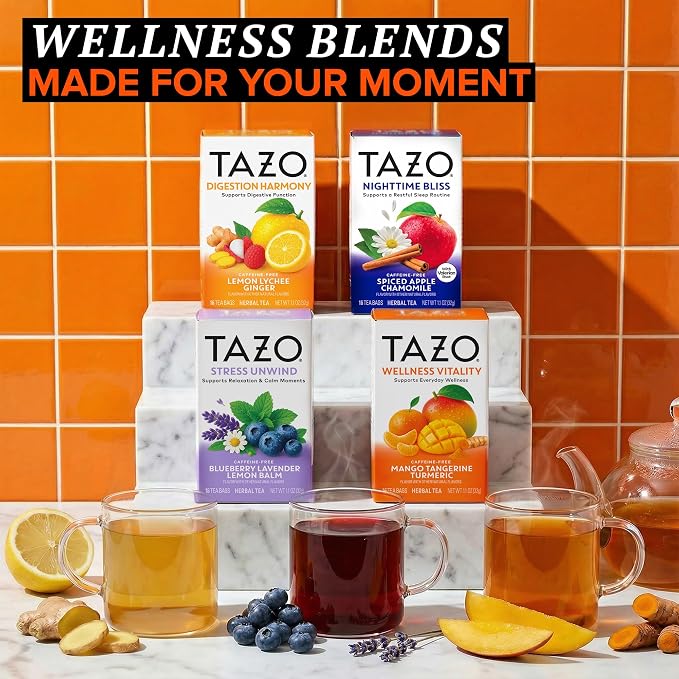 TAZO Nighttime Bliss Spiced Apple Chamomile Herbal Tea Bags - 16ct (6-Pack)