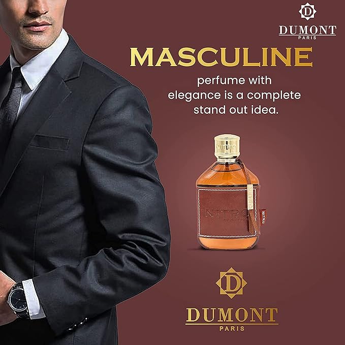 Dumont Nitro Pour Homme 3.4 Fl Oz Eau De Parfum for Men – Classic Fruity Woody Floral Fragrance – Luxurious Long Lasting Scent