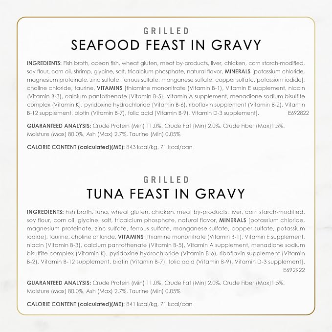 Fancy Feast Purina Grilled Wet Cat Food Seafood Collection in Wet Cat Food Variety Pack - 3 oz. Cans,(Pack of 60)
