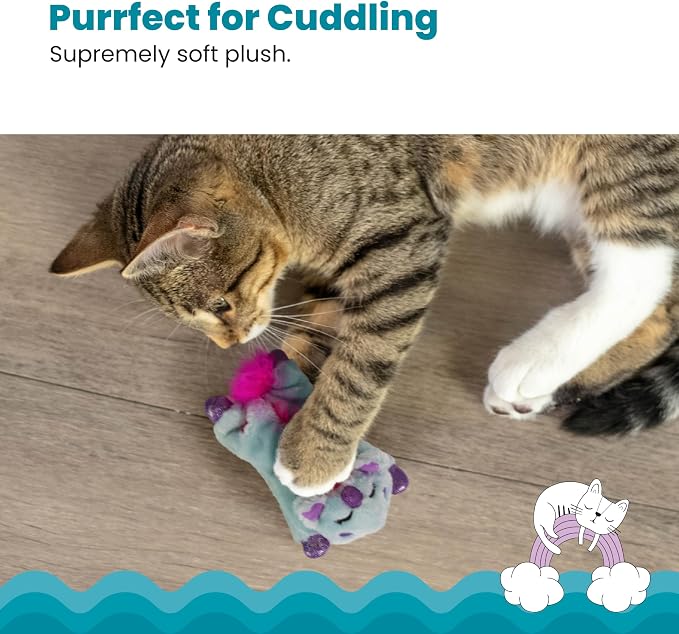 Catstages Cuddle Pal Unicorn Soothing Plush Purple Cat Toy, 8.5" x 5.5"