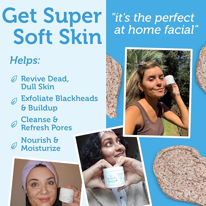 Manuka Honey Exfoliating Face Scrub – Gentle Microdermabrasion Face Exfoliator to Help Smooth, Soften & Balance with Moisturizing Organic Superfoods 4oz (Pack of 2)