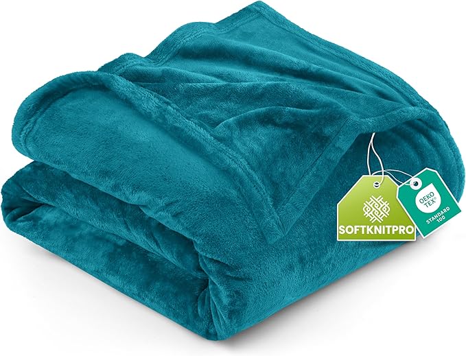 Utopia Bedding Soft Fleece Bed Blanket King Size Turquoise (90x102 Inch) | Microfiber Plush Warm Lightweight Breathable Cozy Blanket Anti-Static, All Season Use, Gift for Women and Men
