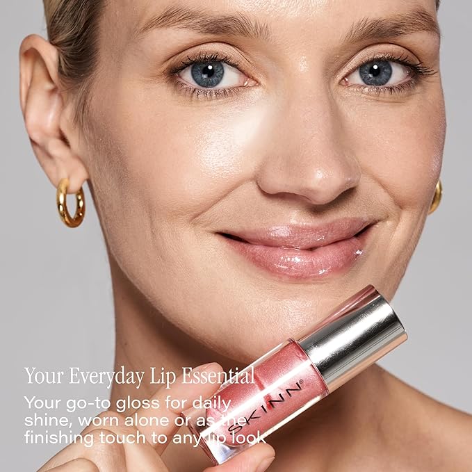 SKINN Luminous Blush Lip Oil - Support Collagen Production, Smooth Lines & Soothe Dry Cracked Lips - Hydrating Clear Lip Oils - Improve Skin's Elasticity, Texture & Glow - Vitamin C & Manuka Honey
