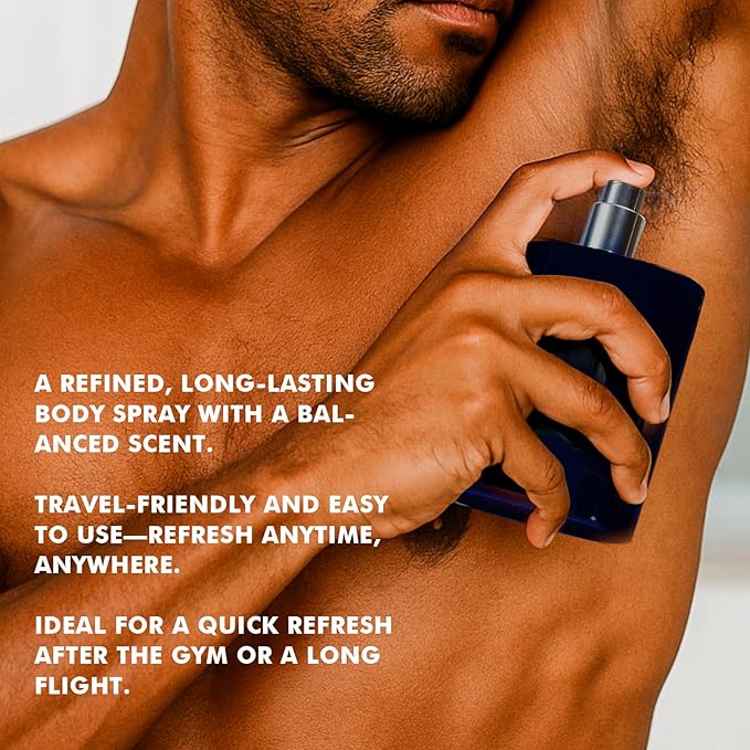 Azulfra Deodorizing Body Spray for Men 3.56 Fl.Oz, Notes of Grapefruit Pineapple and Sandalwood, Long lasting Men's Fragrance Mist