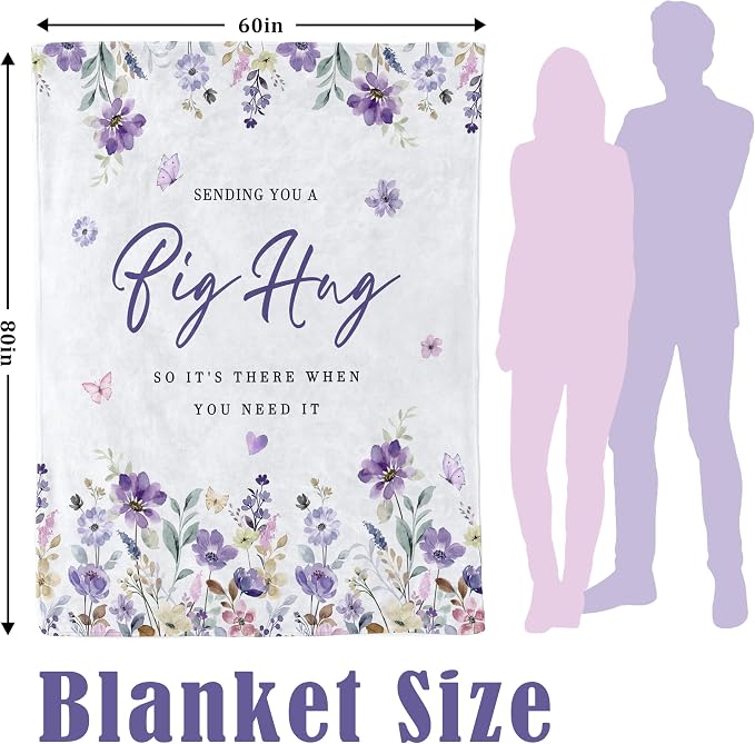 Get Well Gifts for Women, Inspirational Gifts for Women, Thinking of You Gifts After Surgery, Feel Better/Sympathy Gifts for Cancer Care, Hug/Healing Throw Blanket 60"x80"