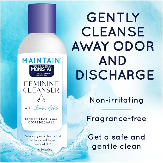 Monistat Boric Acid Feminine Wash,Fragrance-Free Intimate Wash for Women with Gentle pH-Balanced Formula,10 Fl Oz,(Pack of 6)