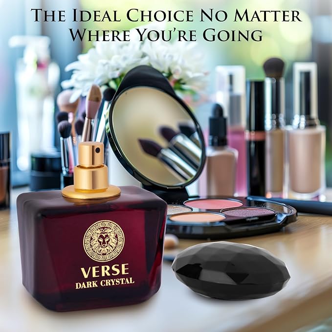Verse Dark Crystal for Women 3.4fl Oz - Top Notes of Spicy Ginger & Cardamom with Pepper - Floral Tones of Orange Blossom & Creamy Coconut - Oriental Aroma with Warm & Musk - Elegant 100ml Bottle