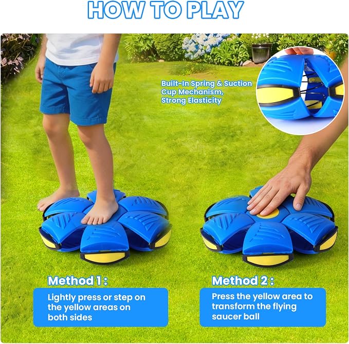 Magic Bouncing Ball 6-Light Transformable Pop up Ball, Interactive Bouncy Toy for Kids Dogs Pets