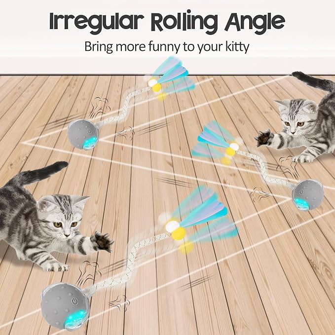 Interactive Cat Toys Ball,Automatic Moving Ball Toy,Rechargeable