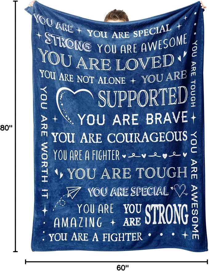 Blanket Gifts for Women or Men - Get Well Blanket | Inspirational Gifts, Feel Better After Surgery Gift, Thinking of You Present for Dad Brother Son Friend, 80'' x 60''