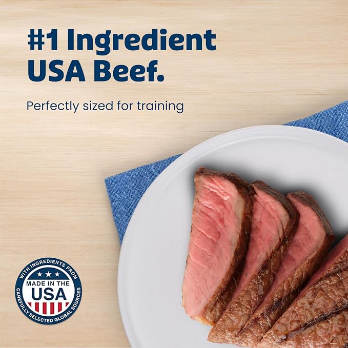 Blue Buffalo Bits Beef Training Treats, 19 oz | Real Beef First, DHA for Cognitive Development, No Chicken By-Product Meals, Free from Red Dye 40