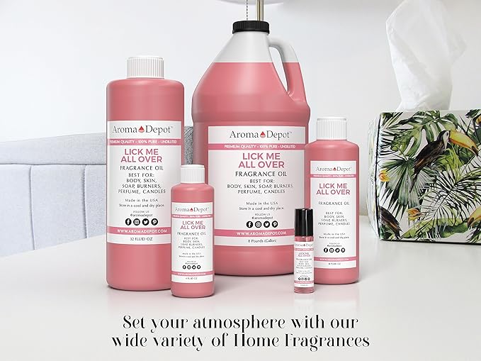 Aroma Depot 8 oz Lick Me All Over Body Oil Premium Quality Uncut Fragrance Oil I Perfume I Skin Oil I Scented Oil.