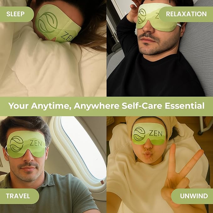 Body Restore Heated Eye Mask for Dry Eyes 5 Pack - Boo Basket Stuffers for Women, Self Heating Warm Compress, Christmas Stocking Stuffers, Birthday Gifts, White Elephant, Relaxation - Green Tea