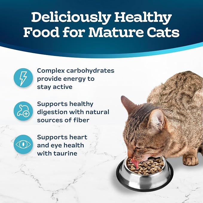 Blue Buffalo Tastefuls Chicken & Brown Rice Senior Dry Cat Food, 3 lb | Chicken & Brown Rice Recipe, For Cats 7 Years and Older, Antioxidant-Rich LifeSource Bits