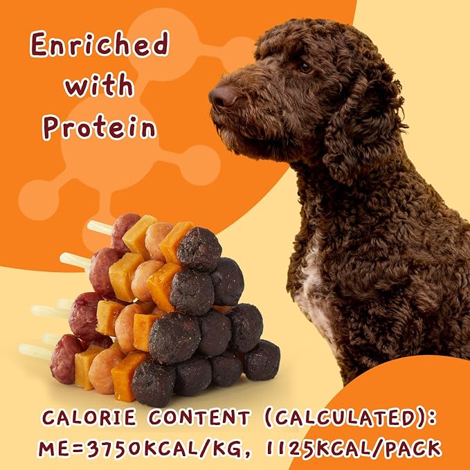 Jungle Calling Kabob Cod Stick for Medium & Large Dogs, Rawhide-Free Chews | High Protein Dog Kabob Treats, Made with Chicken, Duck, Beef, Sweet Potato & Pumpkin, 10.6 oz, Perfect for Special Moments