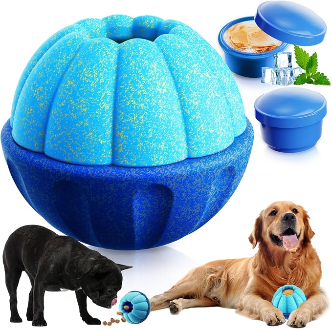 ABRRLO Frozen Dog Treat Toys to Keep Them Busy,Interactive Puzzle Treat Dispensing Dog Toys Ball,Frozen - Licking - Slow Feeder - Cognitive Dogs Enrichment Toy,Durable Small Medium Large Dogs Chew Toy