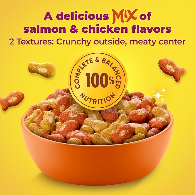Meow Mix Tender Centers, Salmon & White Meat Chicken Flavors, Dry Cat Food, 20 lb. Bag | Dry cat food with two texture kibble, meaty center surrounded by a crunchy outer layer, complete and balanced nutrition