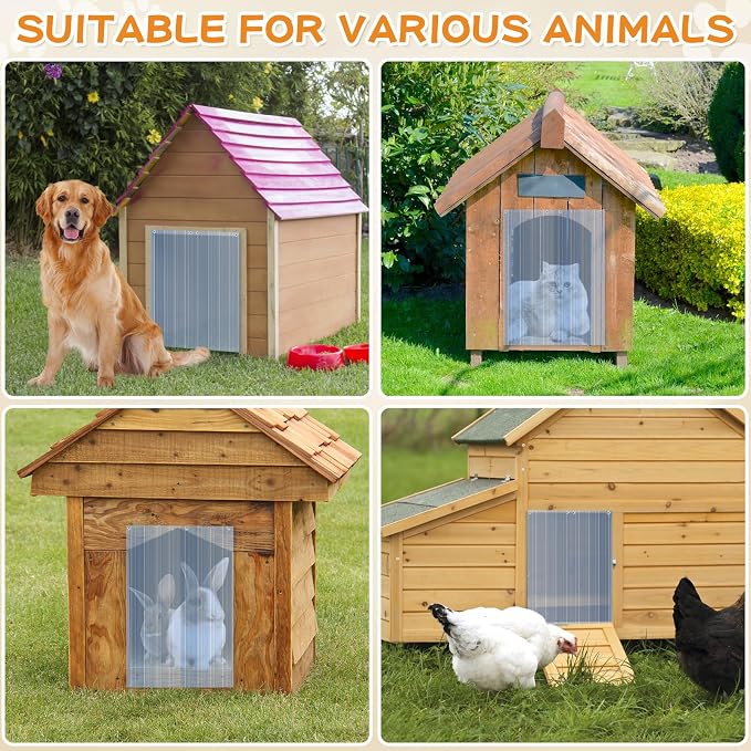 Dog Door Replacement Flaps,6.5FTx7.09in Doghouse or Kennel Door Flap, Plastic Vinyl Door Strips, Transparent Doghouse for DIY Dog or Cat Door, Easy to Cut & Install
