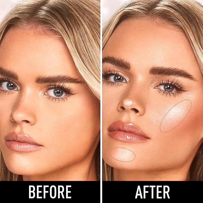 Highlighter Makeup Palette Shimmer Face Body Illuminator Glitter Highlighter Makeup Kit Long Lasting Highly Pigmented Highlighters Makeup Palette #2 Blossom Pink