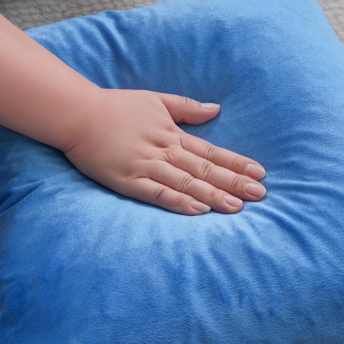 Velvet Royal Blue Throw Pillow Covers 22”x22”Pack of 2 Soft Decorative | Square Cushion Covers for Couch Sofa Bed Livingroom Car Home Decor,55x55Cm