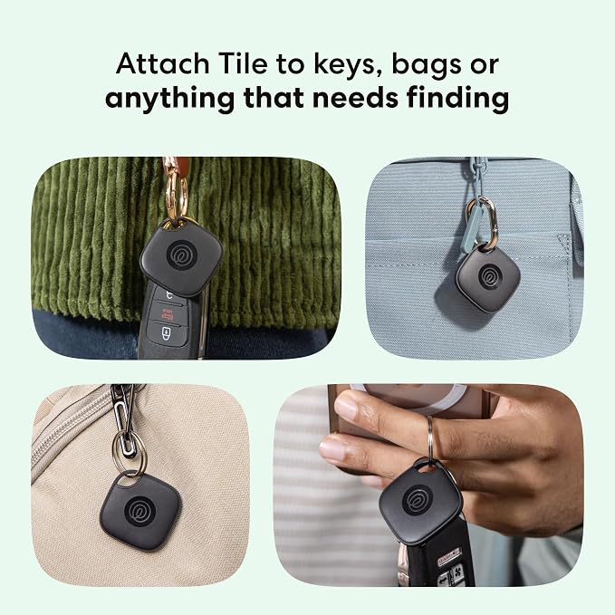 Life360 Tile Starter Pack - Bluetooth Trackers and Item Finders for Keys, Wallets & More. Both iOS and Android Compatible. Phone Finder. 2-Pack (Black Mate/Slim)