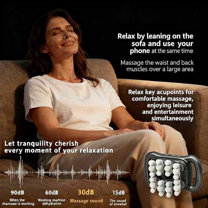 24-Head Deep Tissue Massage Gun Set – Portable Percussion Massager with 9 Modes & 9 Intensities, Quiet Rechargeable Handheld Body Massager (Gray)
