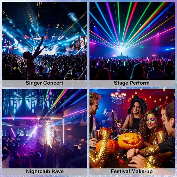 Gold Body Glitter Stick, Holographic Sparkling Neon Sequins for Music Festival Rave Party Outfit Face and Hair Glitter Gel Makeup.