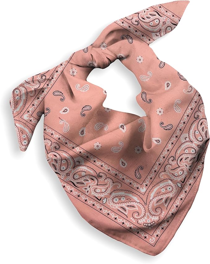 Gift Packaging Bandana for Men Women - 100% Cotton, Paisley, 22x22 In, 1 Pack - Large Bandanna Handkerchief Cowboy Hanky