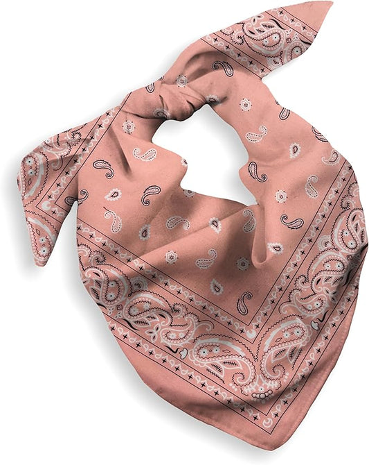 Gift Packaging Bandana for Men Women - 100% Cotton, Paisley, 22x22 In, 1 Pack - Large Bandanna Handkerchief Cowboy Hanky
