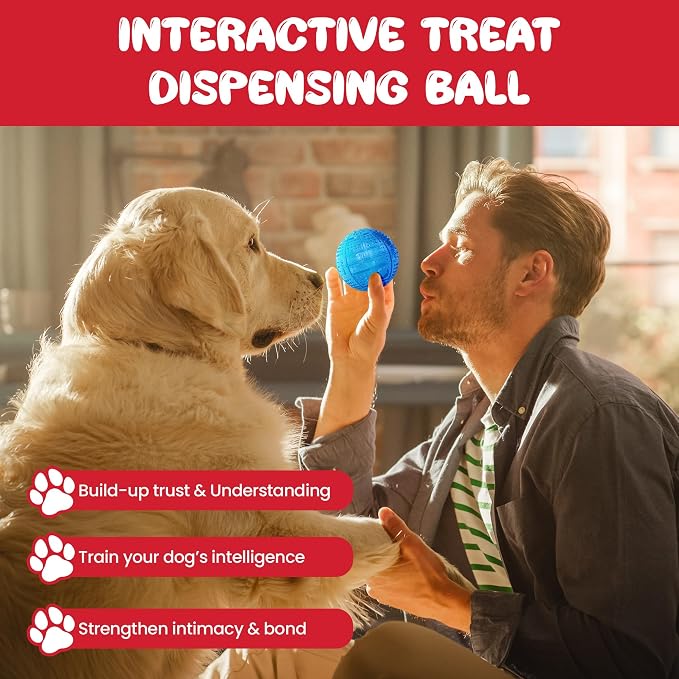 SPOT Dura-Brite Treat Ball - Treat Dispensing Dog Toy Made with Durable TPR Rubber, Interactive Slow Feeder Puzzle Ball, Prevents Boredom and Makes Mealtime Fun - 3in, Assorted Colors
