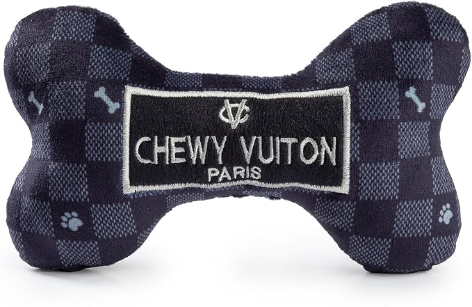 Haute Diggity Dog Chewy Vuiton Bone Plush Dog Toy, Designer Parody Toy