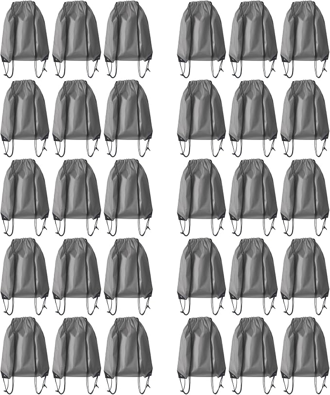 Drawstring Backpack Bulk 30Pcs Draw String Backpack Bags DIY Gym Sports Traveling Yoga Cinch Bag Sackpack Drawstring (grey)