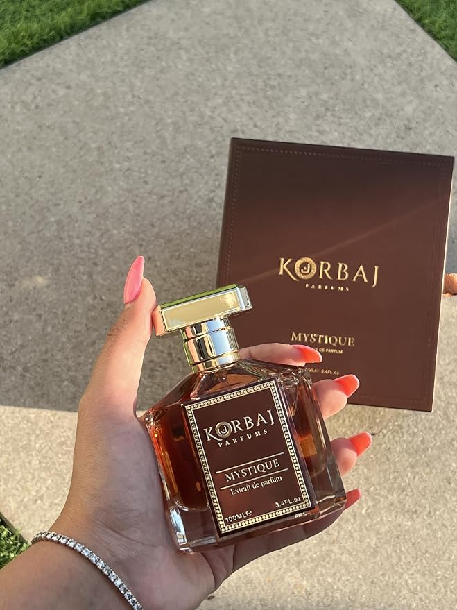 KORBAJ PARFUMS Mystique - Arabian Perfume for Women and Men, EDP Mens Cologne with Rosemary, Pink Pepper, Petitgrain - Jasmine, Neroli, Orris Root, Ylang-Ylang- Sandalwood, Patchouli Perfume 100ml