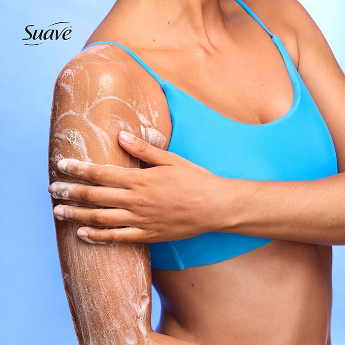 Suave Pistachio Cream Exfoliating Body Wash & Scrub with Glycerin & Vitamin E, Sulfate-Free Hydrating Cleanser for Soft, Smooth Skin, 6 Count, 18 FL OZ