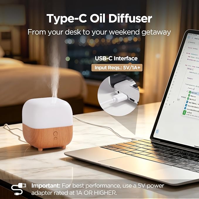 InnoGear Essential Oil Diffuser & 4 Hotel Oils Set, 150ml Diffusers for Home with 5-Star Hotel Collection Diffuser Oils Set Cool Mist Mini Humidifier Scent Fragrance Gift Set