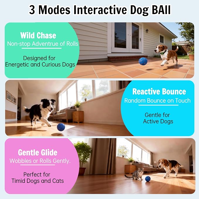 Self-Moving Rolling Dog Ball, Interactive Toy, Rechargeable
