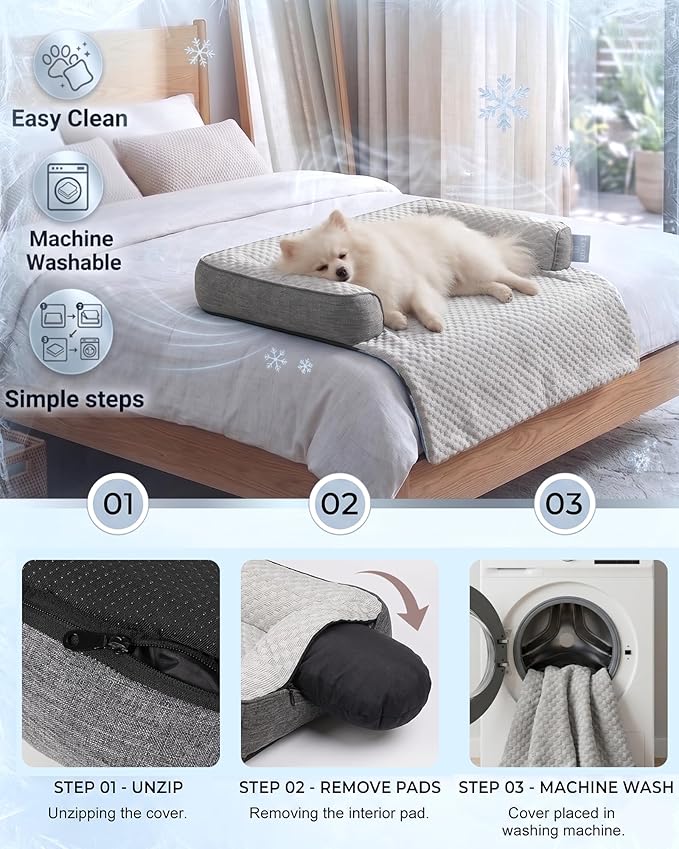 Cooling Dog Bed/Mat for Couch,Medium Size(35" x 31") Cooling Mat for Dog | Non-Slip&Manchine Washable,Ice Silk Cool Fiber Keep Pets Cool & Comfortable,Protects Sofa from Fur & Scratches