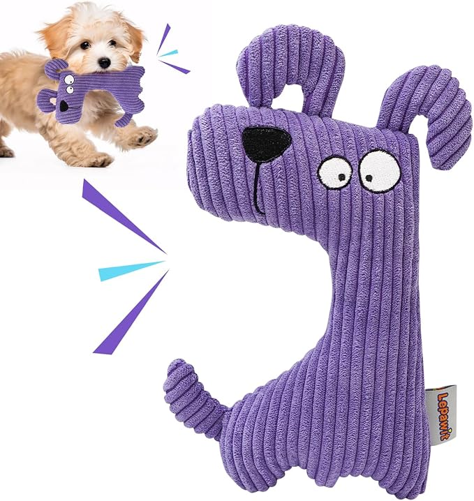 Squeaky Dog Toy for Small & Medium Dogs, Dog-Shaped Plush Toy