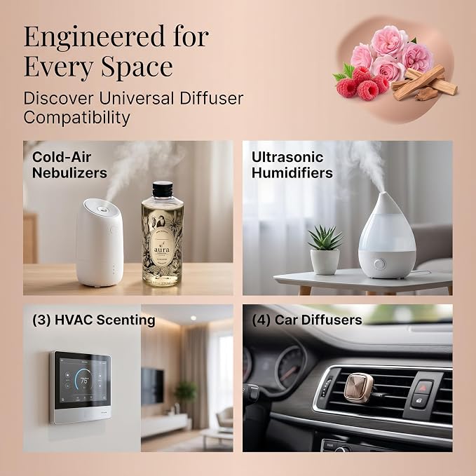 A U R A - Maddalena Fragrance Oil for Waterless Scent Diffuser - Inspired by J. Malone Tudor Rose | 6.7 fl oz / 200 ml Essential Oil Blend for Aromatherapy & Hotel Collection Diffuser