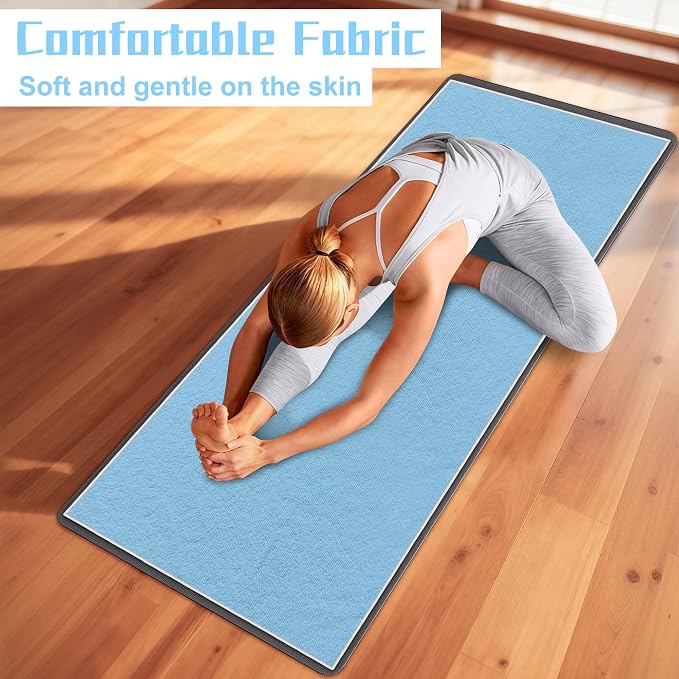 Yoga Towel,Ultra-Absorbent Yoga Mat Towel for Hot Yoga Towel Non Slip,Featuring Ultra-Stylish Prints,Ideal for Workouts,Hot Yoga, Bikram,Pilates Equipment,72 x 27 in, Blue
