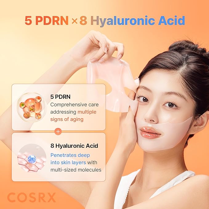 COSRX 5 PDRN Hyaluronic Vital Gel Mask Single 34g x 1EA, Overnight Face Mask, Travel Essentials, Korean Skincare