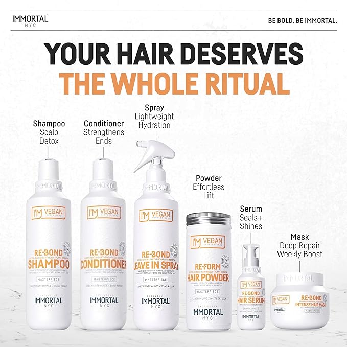 Immortal NYC RE-BOND Conditioner – Vegan, Hydrating & Repairing Conditioner with Biotin, Panthenol & Plant Keratin for Soft, Shiny, and Healthy Hair – 500ml