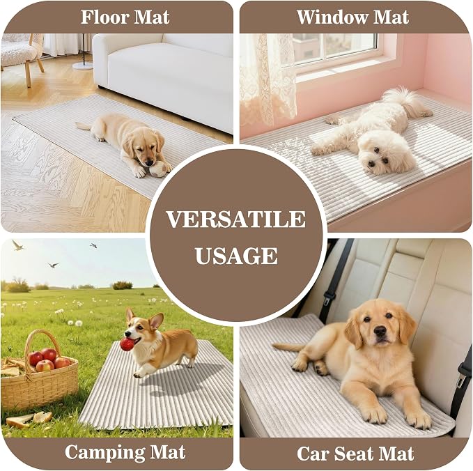 MYSKY HOME 100% Waterproof Couch Cover, Chair Cover for Dogs Washable, Non Slip Couch Headrest Covers Pet Friendly, Thick Soft Sofa Slipcovers Cushion Protector Dog Bed Cover, Oat, 35"x35"