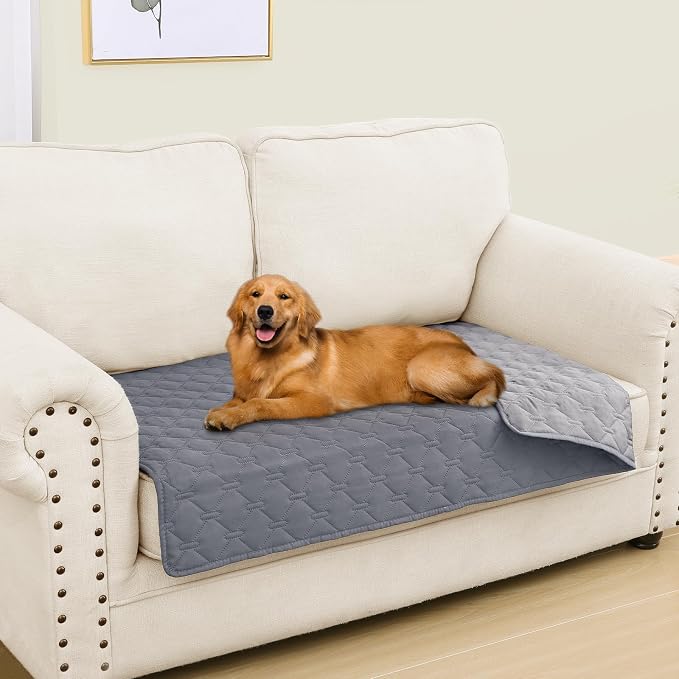 Smiry Waterproof Dog Bed Cover Blanket, Reversible Pet Blanket | Soft Reversible, Washable Leakproof Cats Dogs Couch Cover for Sofa, Couch, Furniture (30x53 Inch)