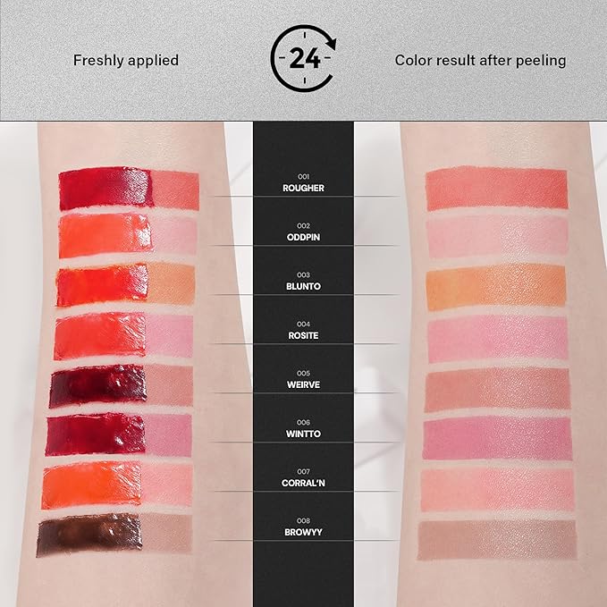 Liptique Korean Lip Stain Peel Off - 24 Hour Long Lasting Lip Tattoo, Waterproof & Transfer Proof, Nourishing & Hydrating Lip Tint for Women, Instant Plumping Lip Tints Peel Off (007 CORRAL'N)