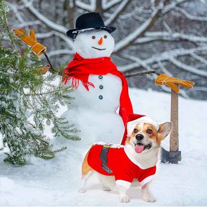5 Pack Christmas Dog Shirts Christmas Santa Pet Clothes, L Fits 8-11 Lbs | Soft Fabric Xmas Snowman Costume, Winter Puppy Outfit for Dogs Cats Pet, Festive Holiday Party Apparel, Cozy Christmas Shirts