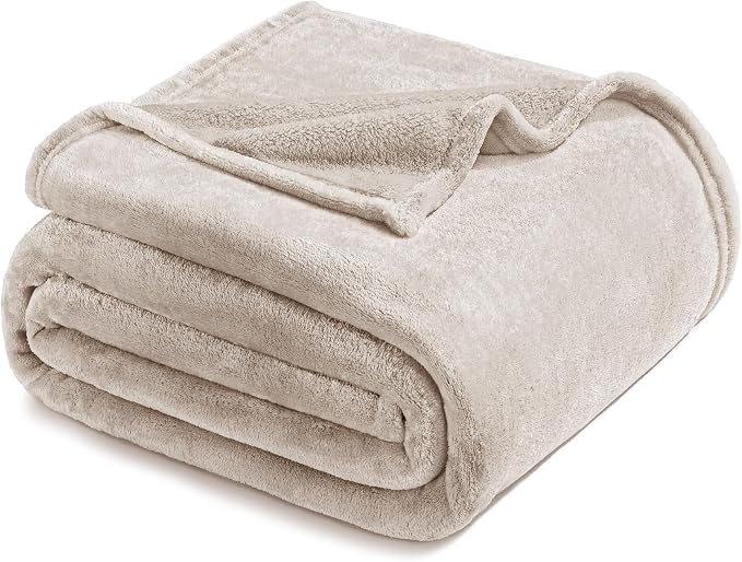 Exclusivo Mezcla Soft Fleece Blanket Twin Size for Bed, Camel | 90x66 Inches, Double-Sided Brushed Flannel, Lightweight Plush Cozy Blanket for Home Decor, All Season, Machine Washable